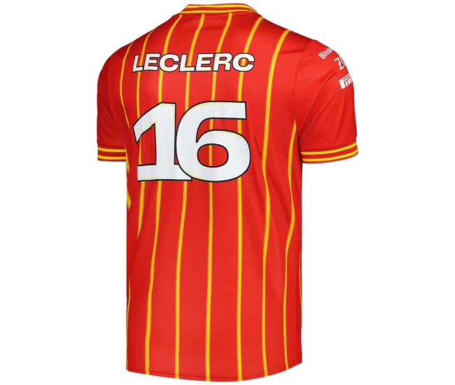 Scuderia Ferrari 2024 Mens Team Charles Leclerc 16 Soccer Jersey